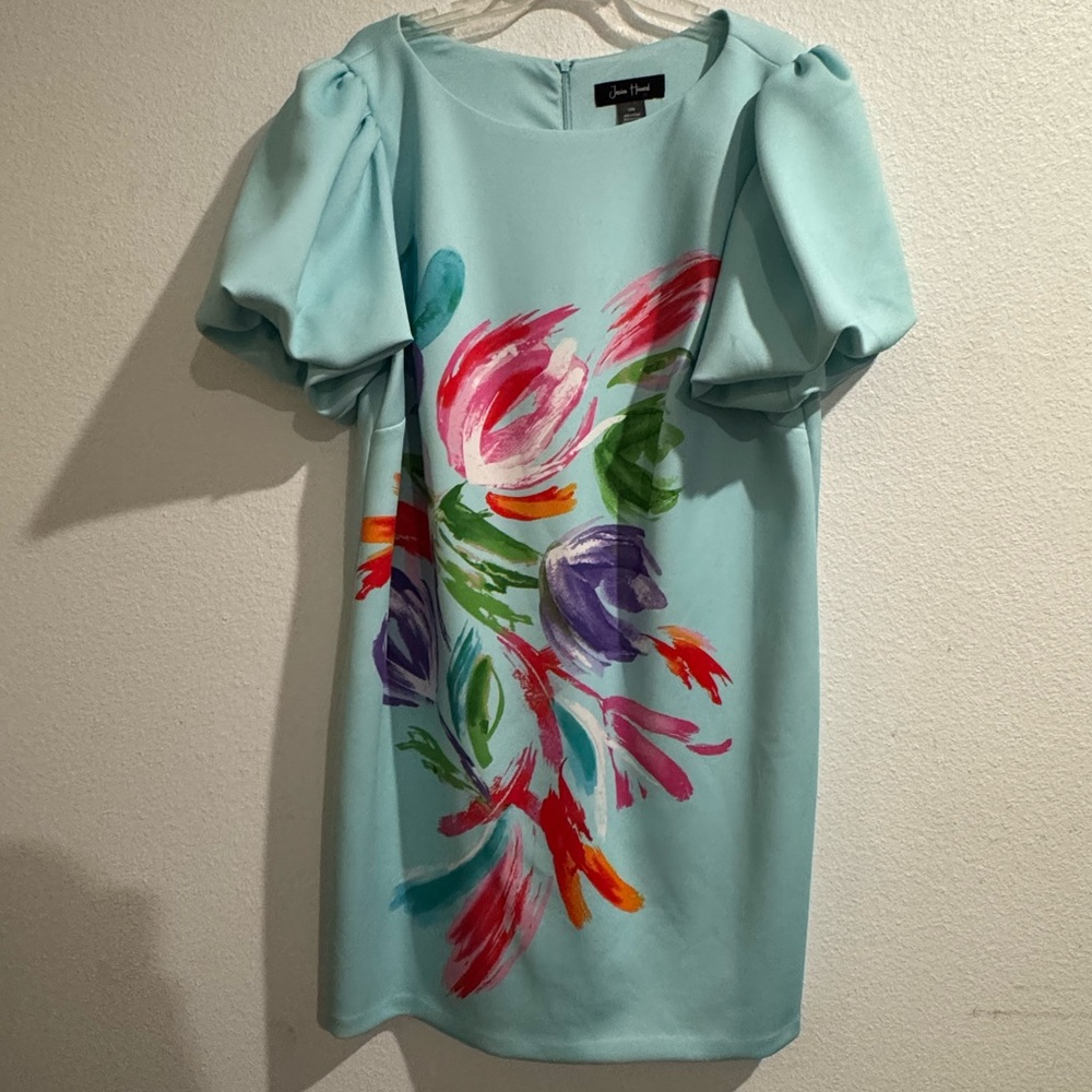 Turquoise and Floral Dress